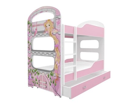 Køjeseng Aurora 116 (Hvid + Lyserød)