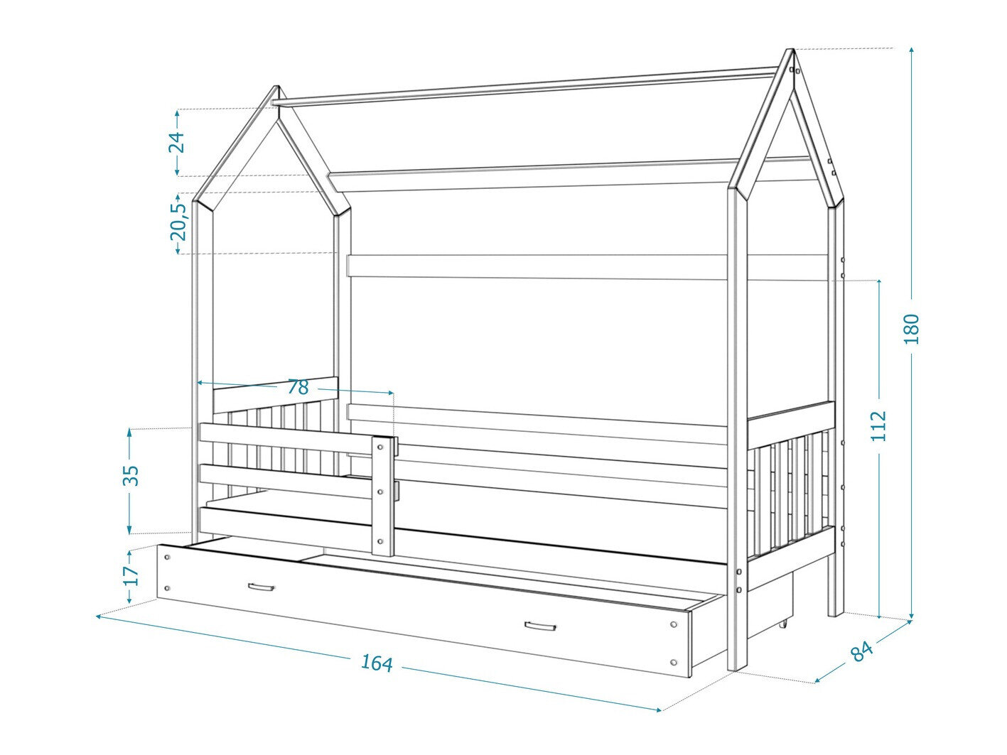 Seng Aurora 122 (Hvid)
