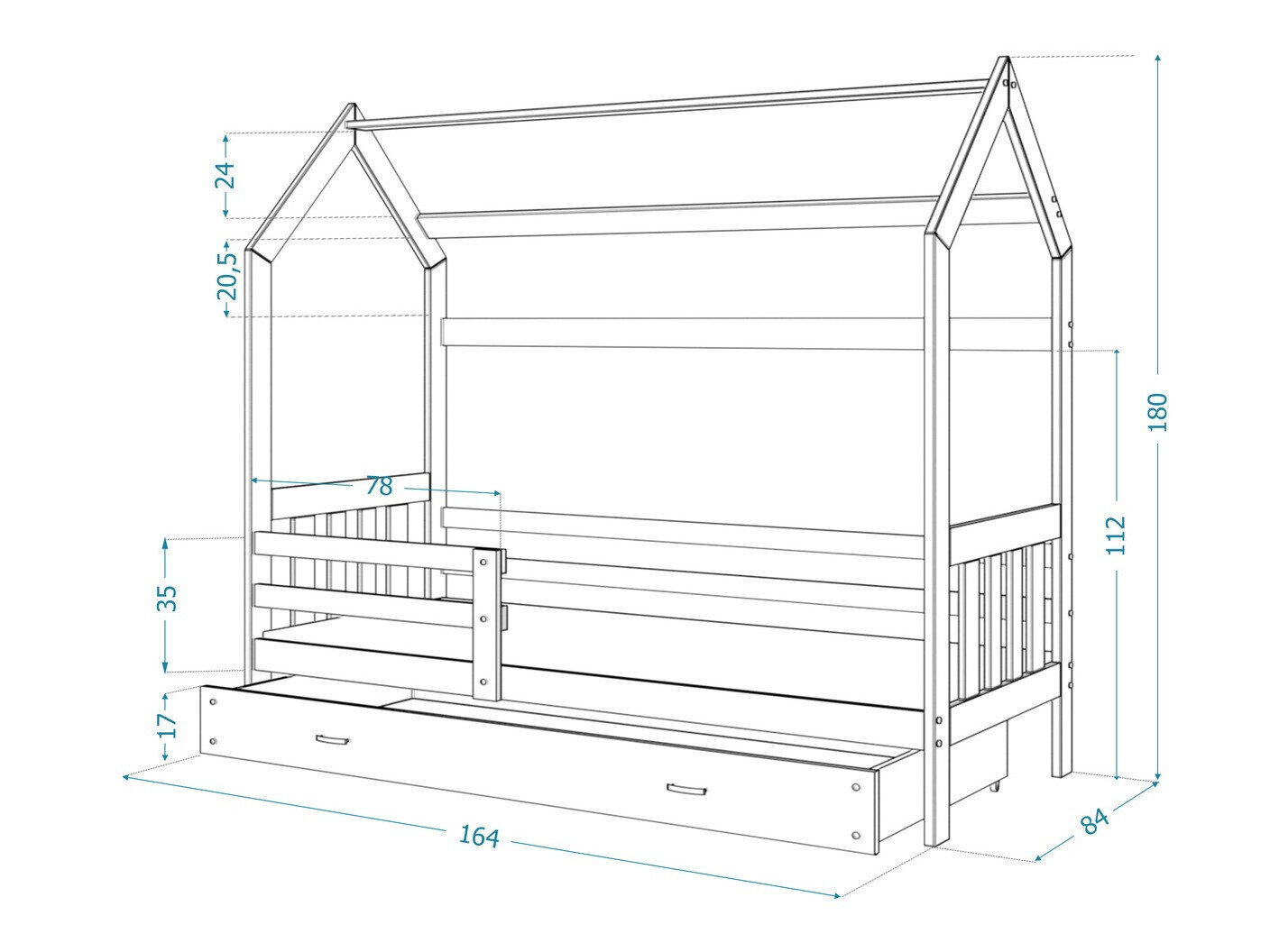 Seng Aurora 122 (Grå)