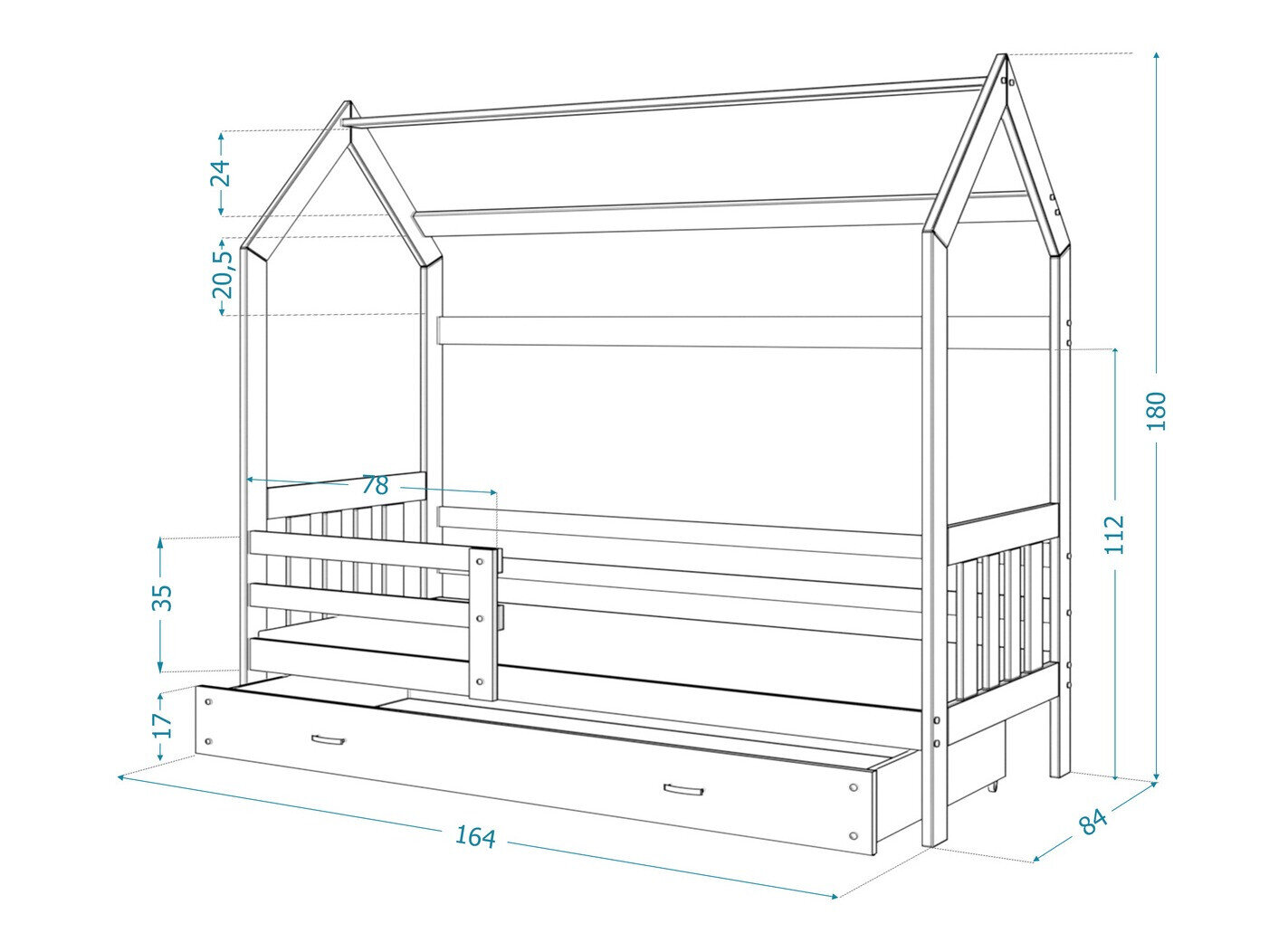 Seng Aurora 122 (Hvid)
