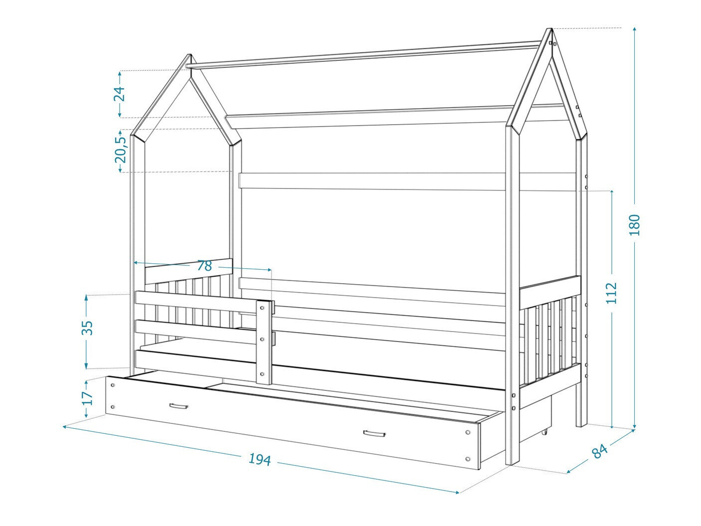 Seng Aurora 123 (Hvid)