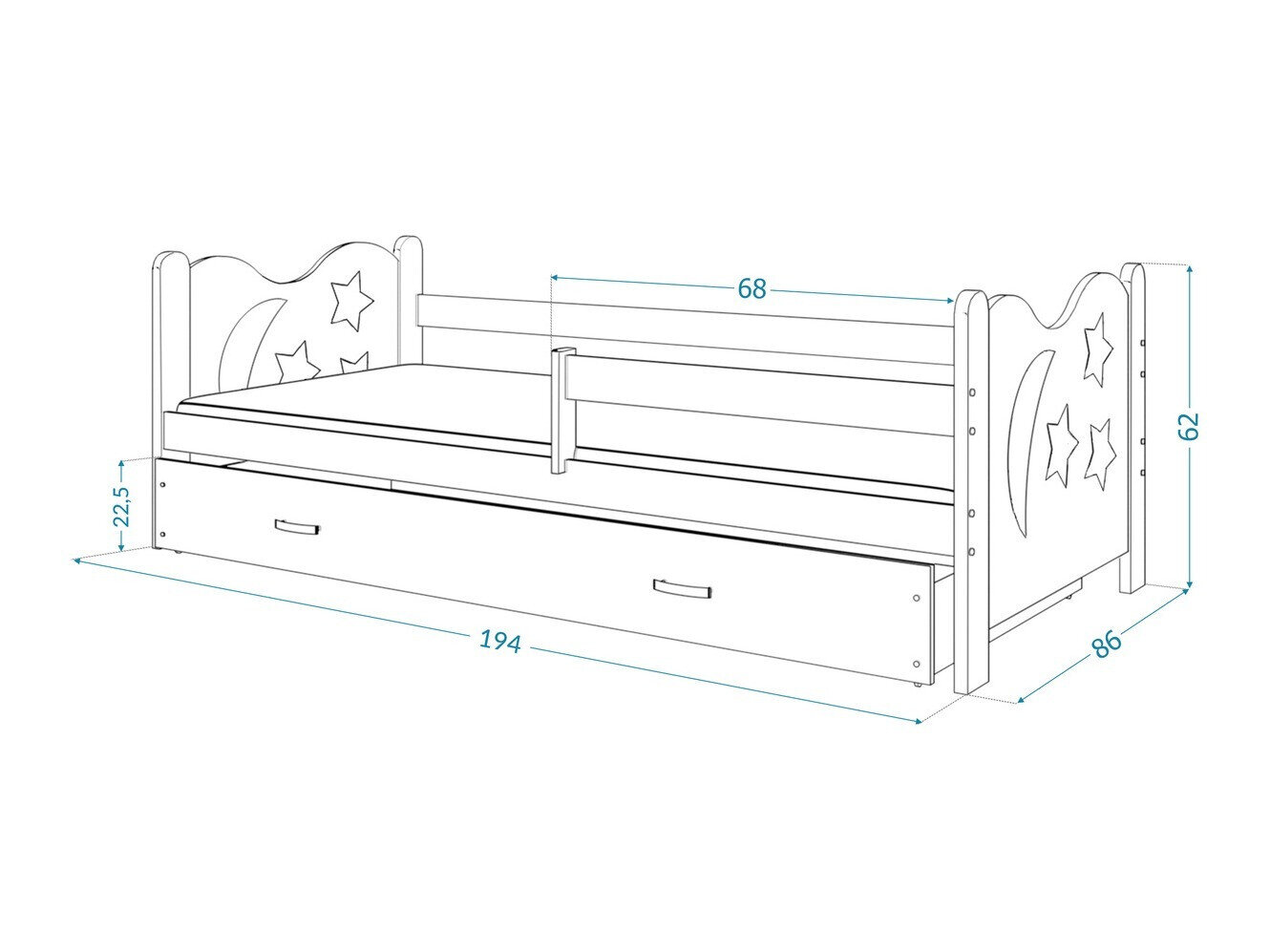 Seng Aurora 124 (Hvid)