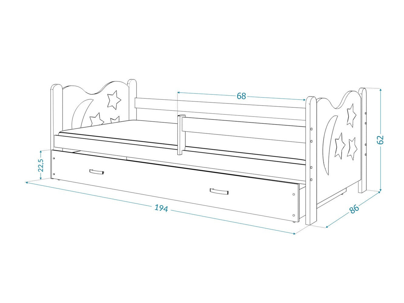 Seng Aurora 124 (Hvid)