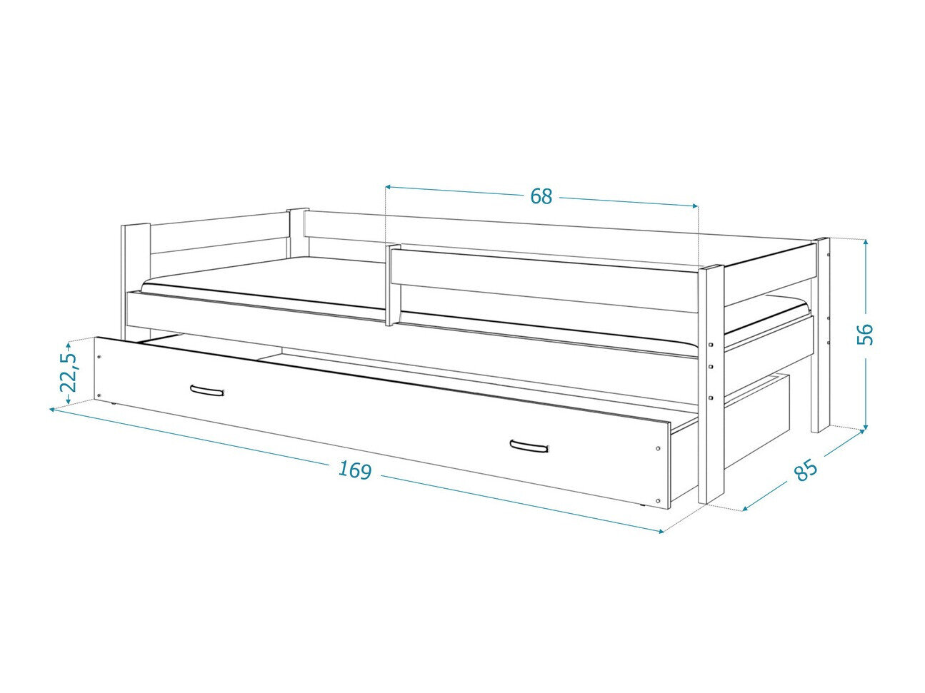 Seng Aurora 125 (Grå)