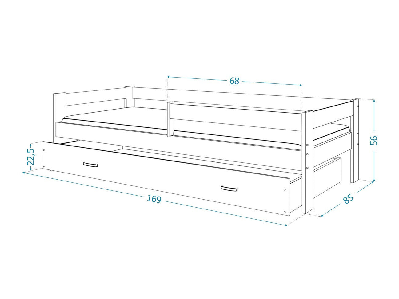 Seng Aurora 125 (Hvid)