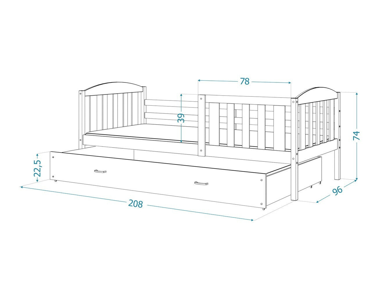 Seng Aurora 126 (Hvid)