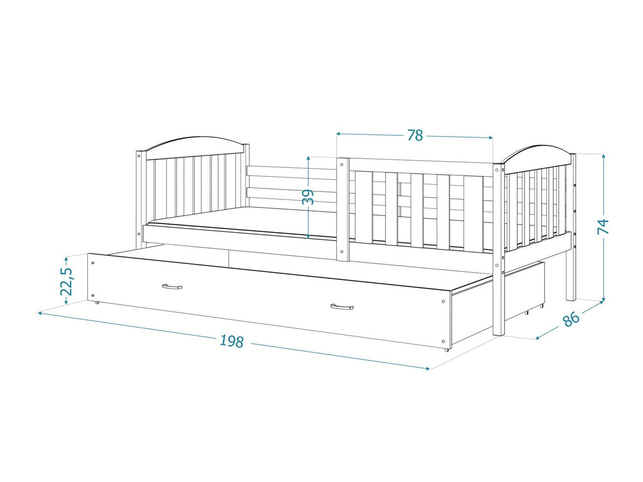 Seng Aurora 126 (Hvid)