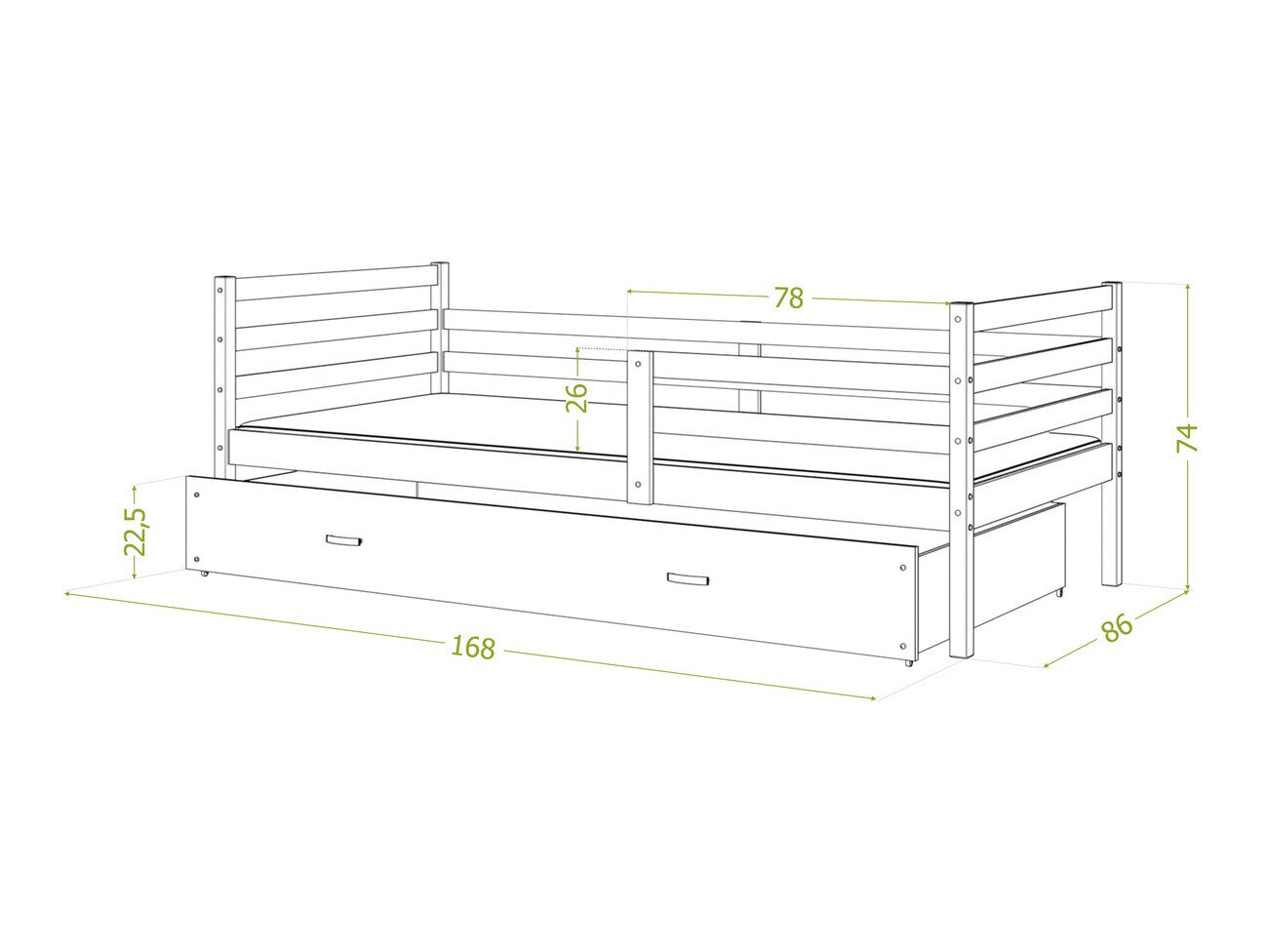 Seng Aurora 130 (Grå)