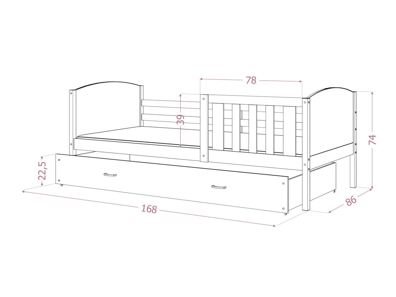 Seng Aurora 131 (Grå)