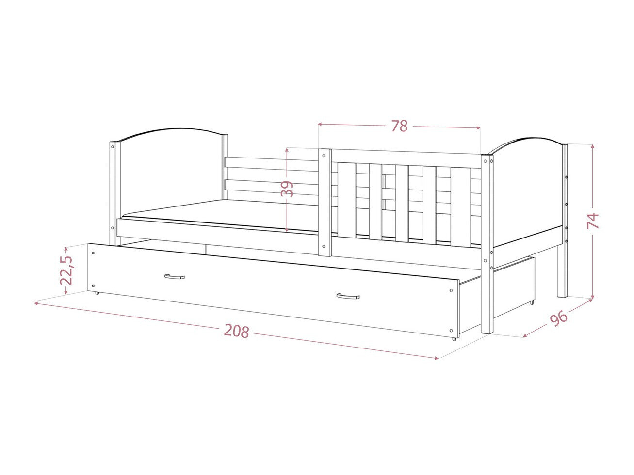 Seng Aurora 131 (Grå)