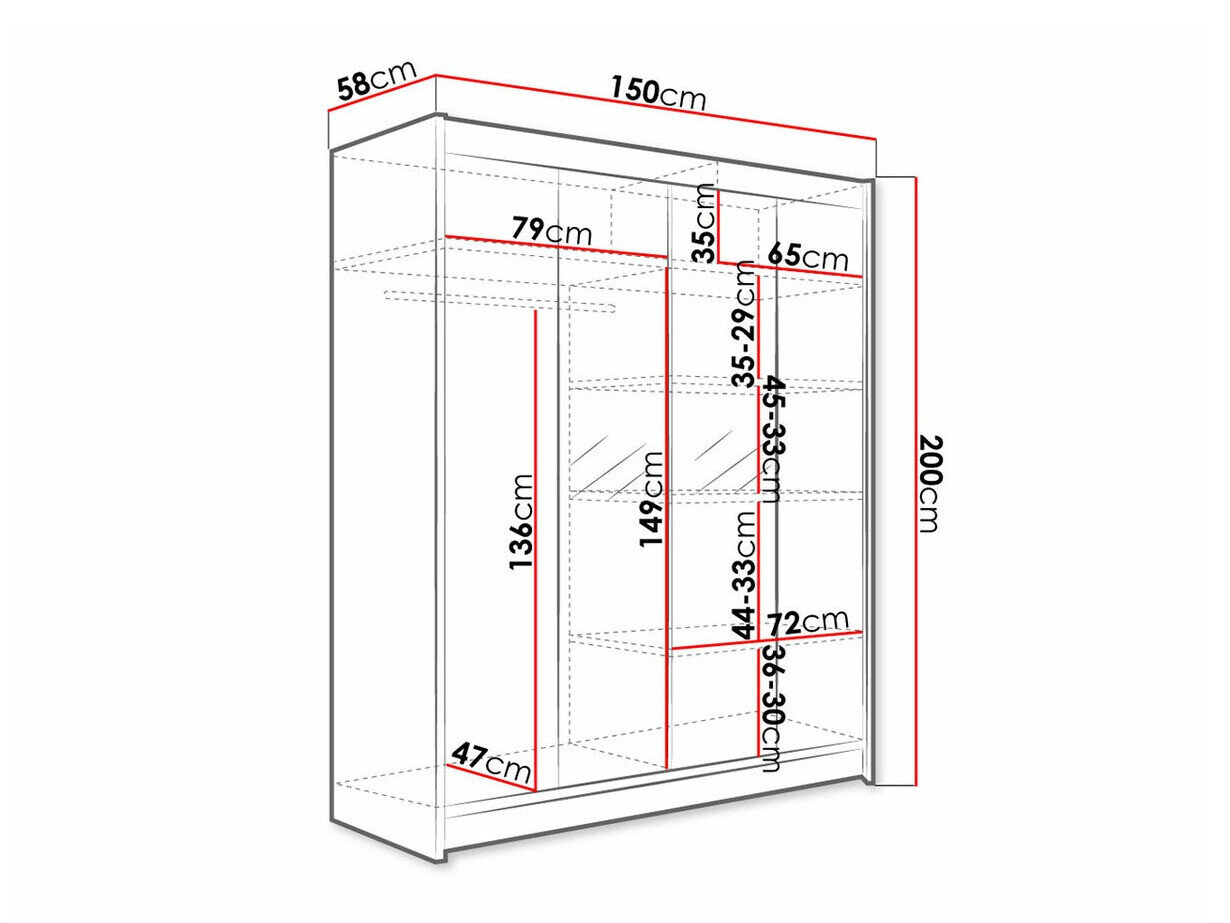Garderobeskab Closico 141 (Sort + Artisan eg)
