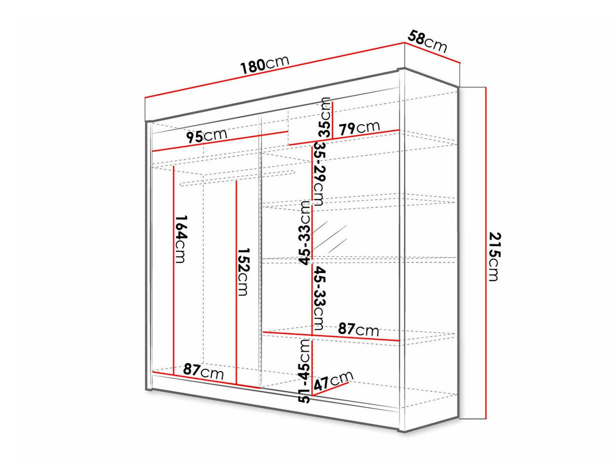 Garderobeskab Closico 137 (Sort + Artisan eg)
