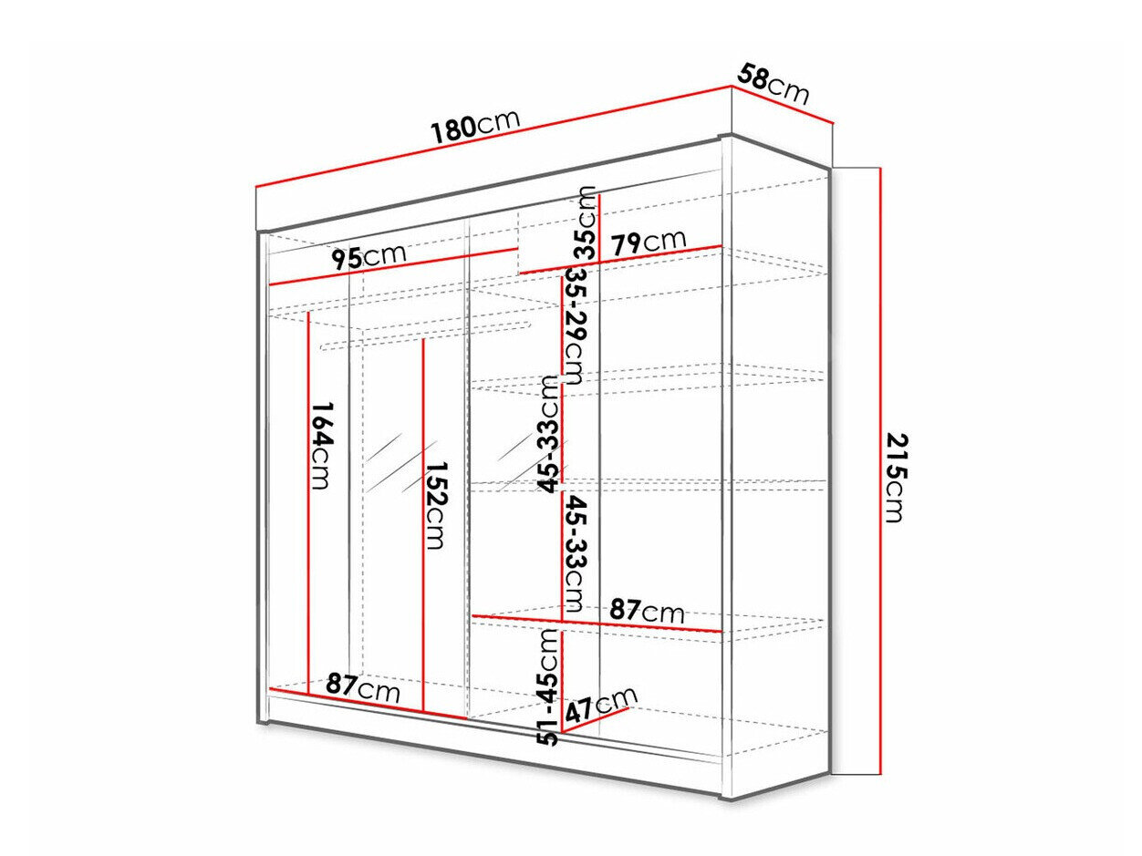 Garderobeskab Closico 138 (Sort + Artisan eg)