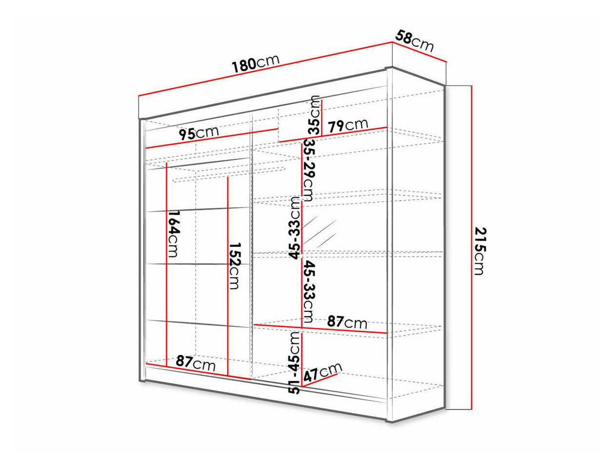 Garderobeskab Closico 142 (Sort + Artisan eg)