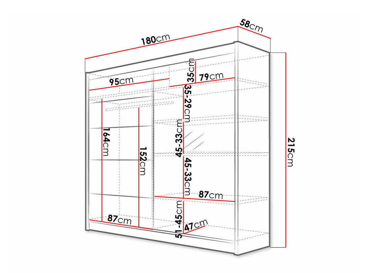 Garderobeskab Closico 142 (Sort + Artisan eg)