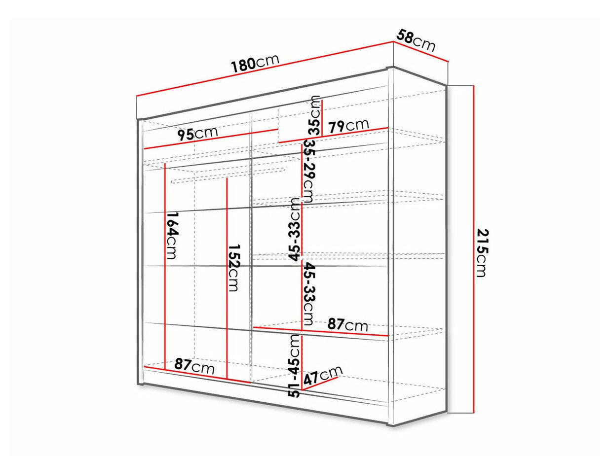 Garderobeskab Closico 153 (Hvid + Artisan eg)