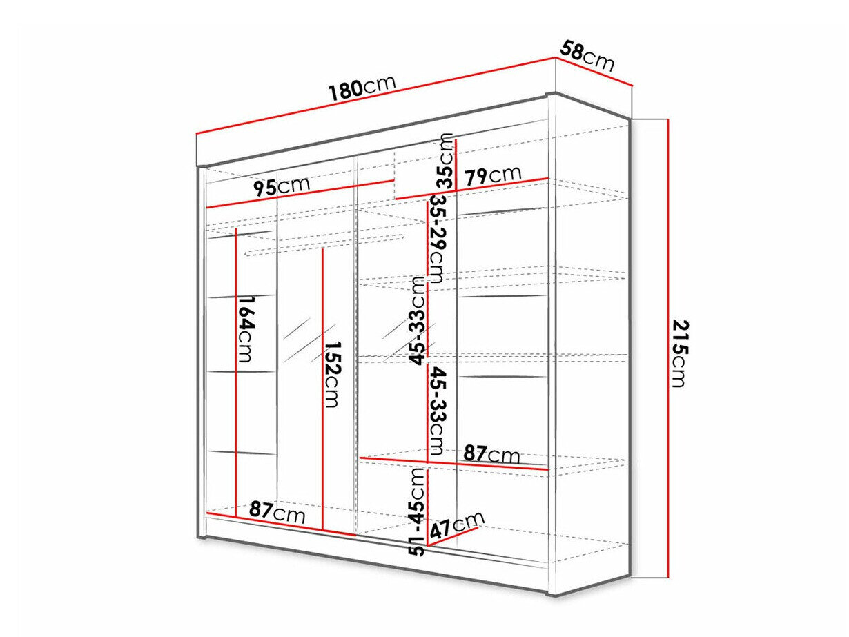 Garderobeskab Closico 154 (Hvid + Artisan eg)