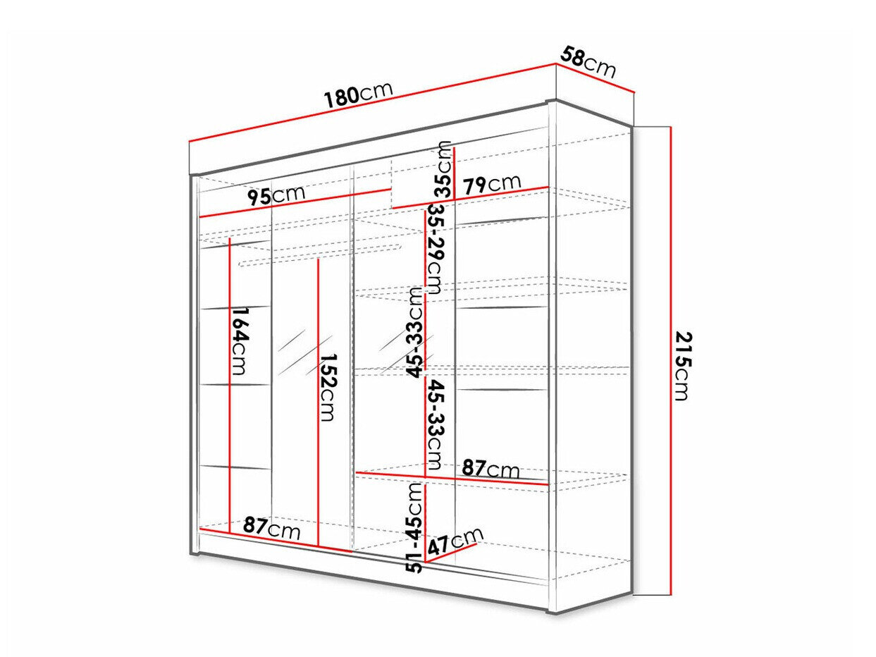 Garderobeskab Closico 154 (Sort + Artisan eg)