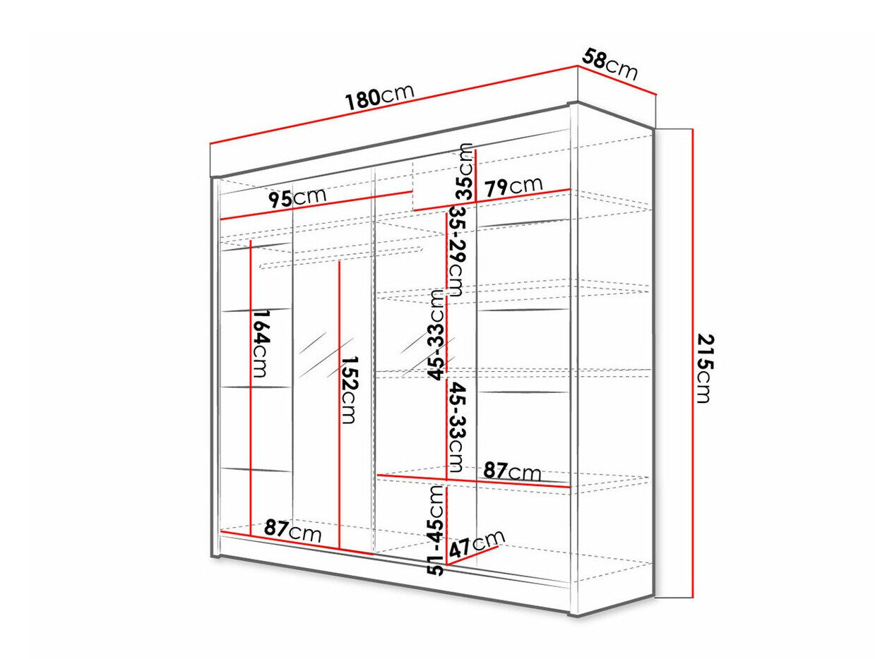 Garderobeskab Closico 154 (Sort + Artisan eg)