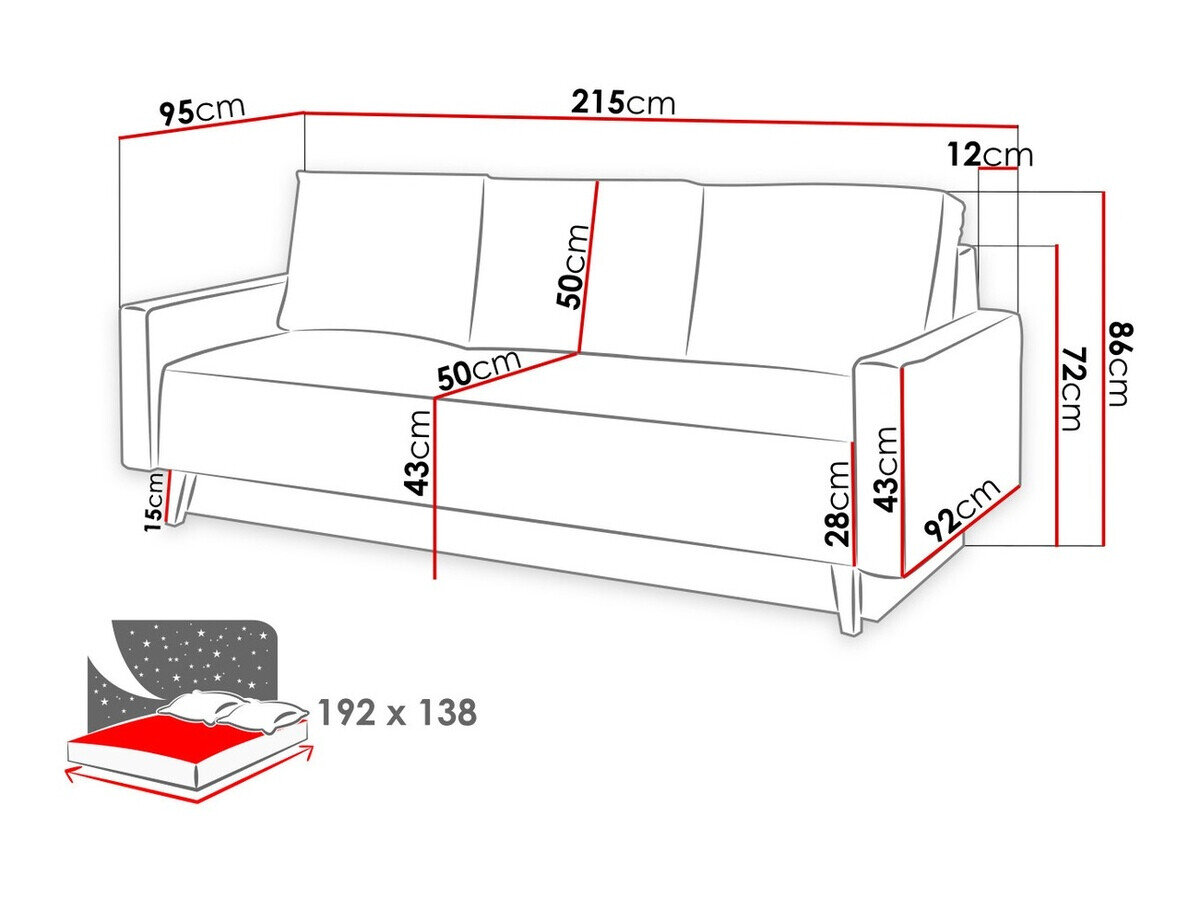 Sovesofa Delbene 101 (Moric 06)