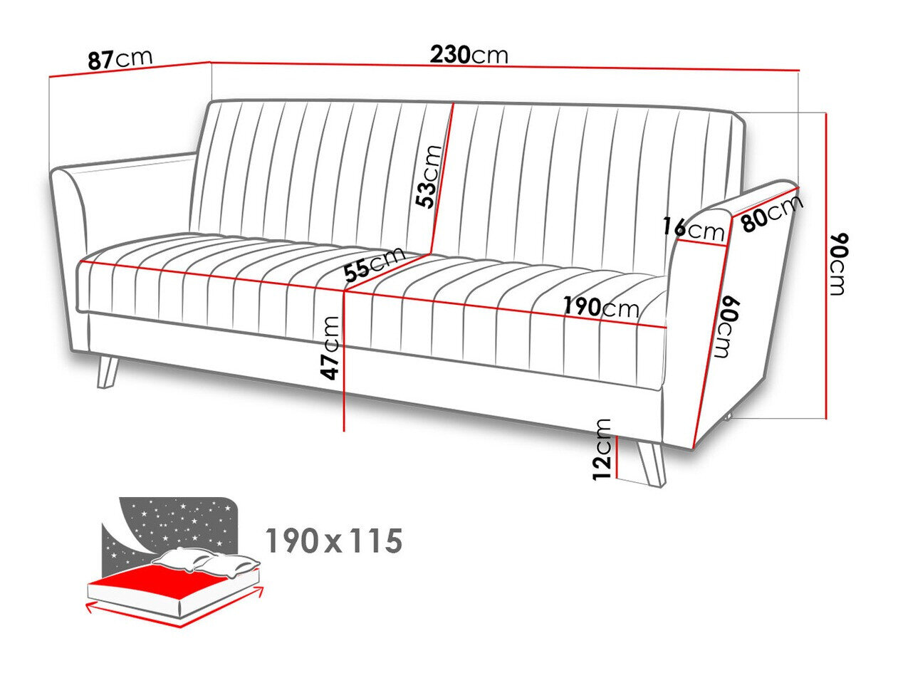 Sovesofa Columbus 144 (Zanzibar 182)