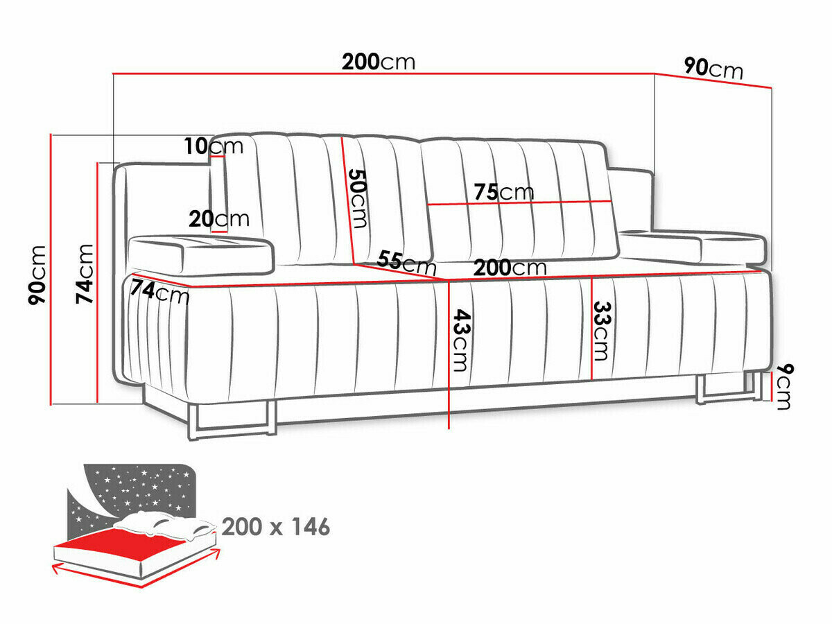 Sovesofa Columbus 152 (Lux 06)