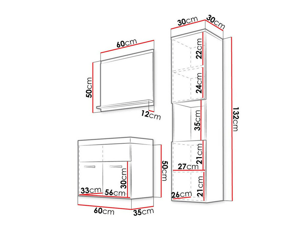 Badeværelsessæt Sarasota 122 (Nød)