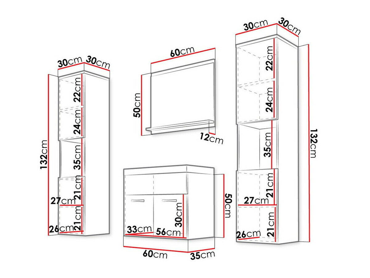 Badeværelsessæt Sarasota 123 (Nød)