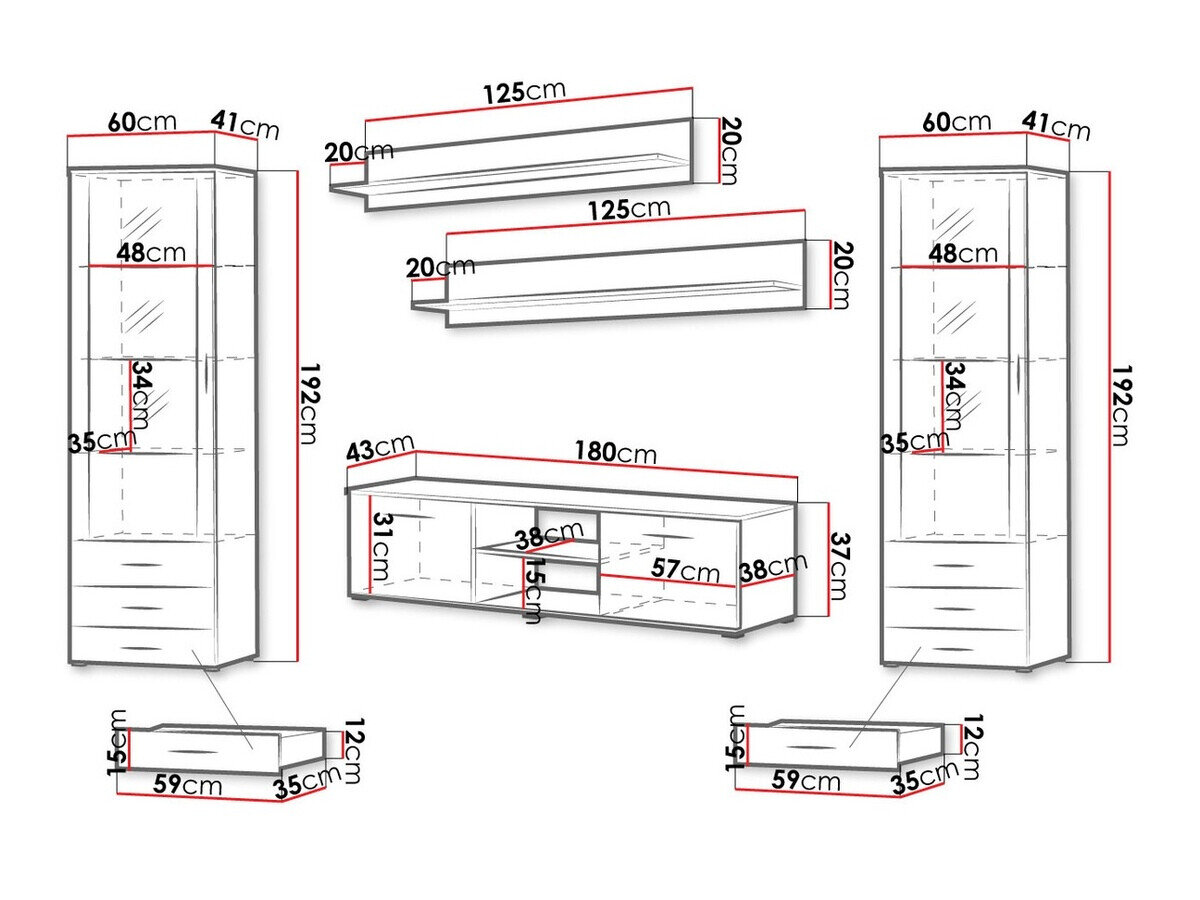 Stuemøbelsæt Tornola 109 (Sort + Blank sort)