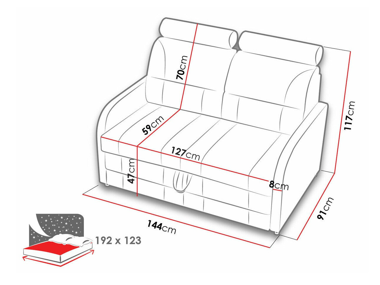 Sovesofa Kingsport 109