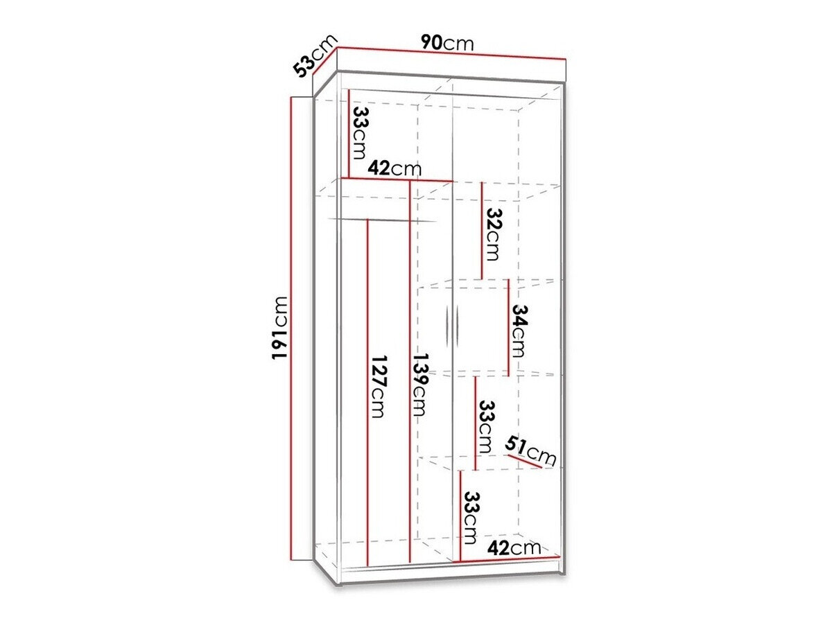 Garderobeskab Novduni 100 (Hvid)