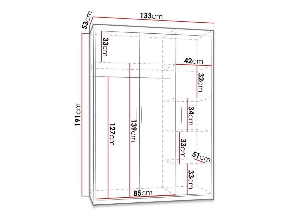 Garderobeskab Novduni 102 (Sonoma eg)