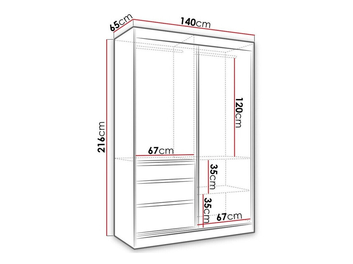 Garderobeskab Toledo 115 (Lefkas eg + Mat sort)