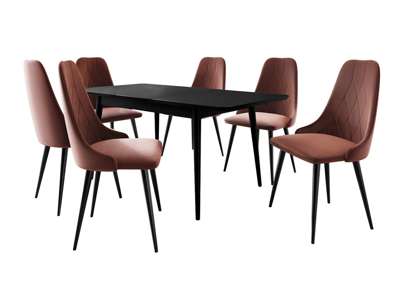 Spisestuesæt Racine 125 (Sort + Magic Velvet 2258)