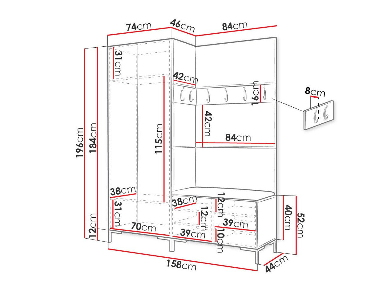 Entrésæt Tivsoa 100 (Sort)