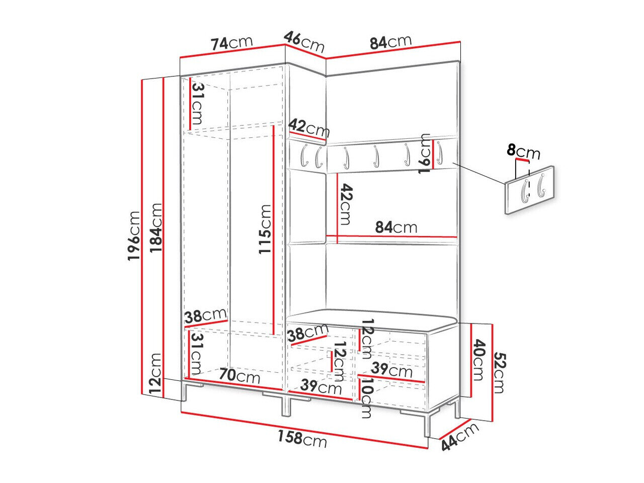 Entrésæt Tivsoa 100 (Sort)