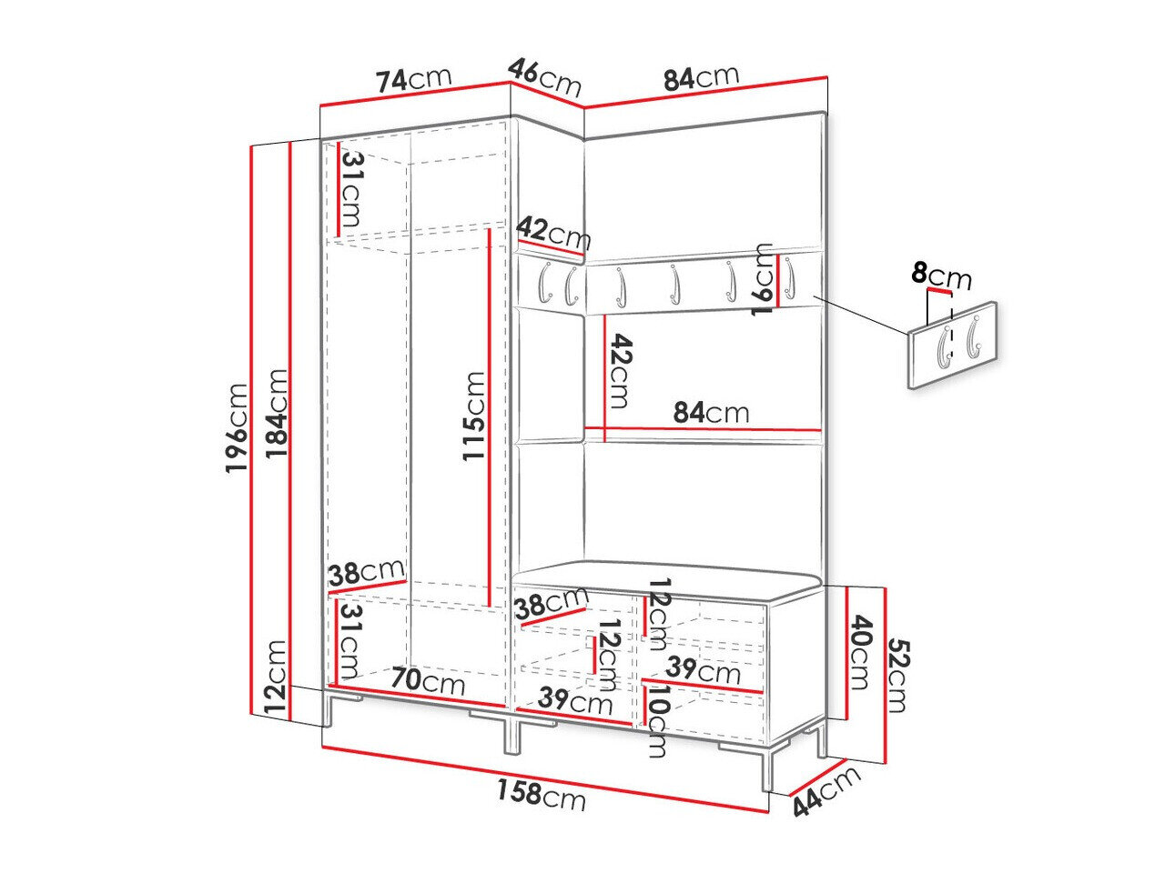 Entrésæt Tivsoa 100 (Sort)