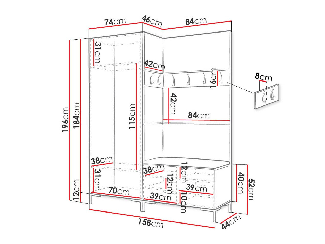 Entrésæt Tivsoa 100 (Hvid)