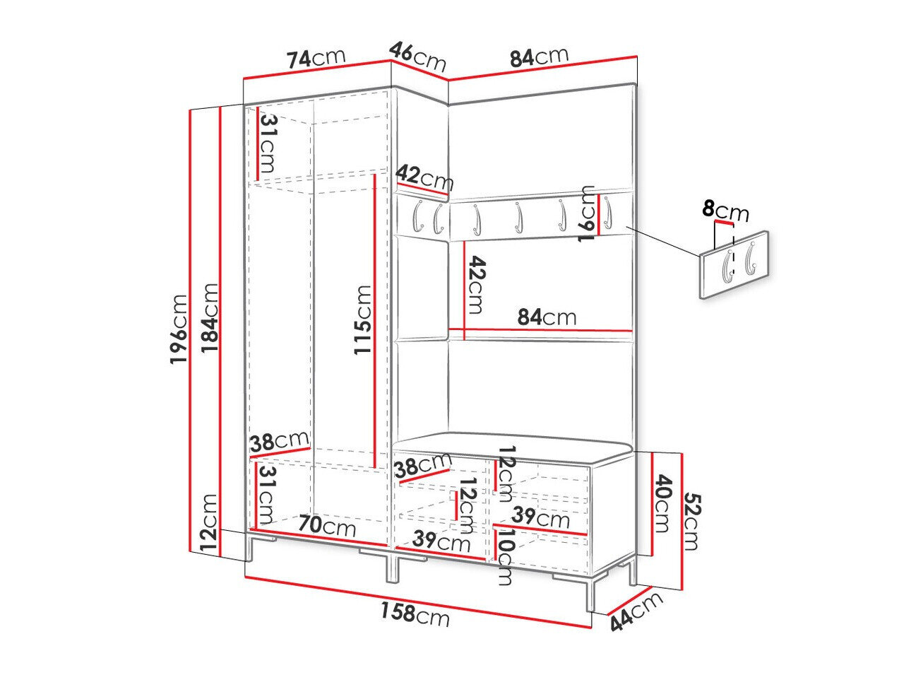 Entrésæt Tivsoa 100 (Hvid)