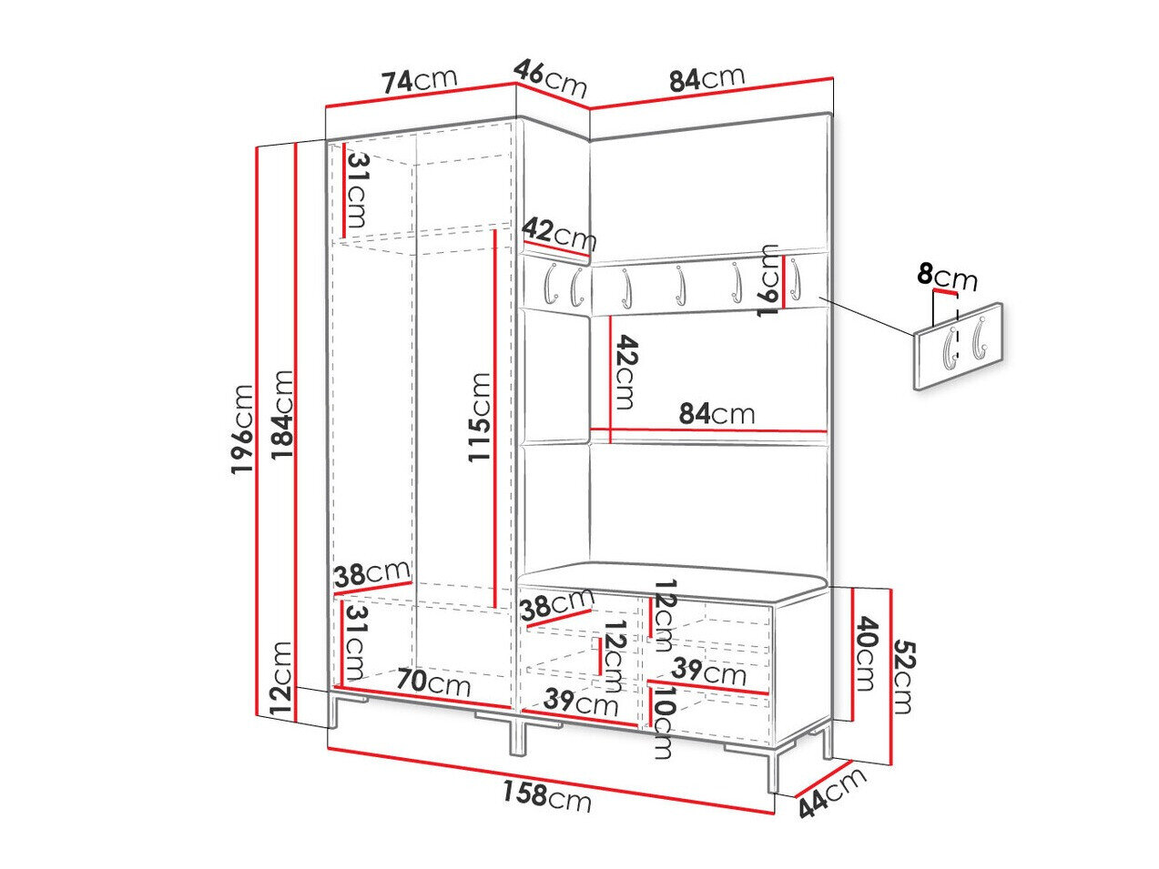 Entrésæt Tivsoa 100 (Hvid)