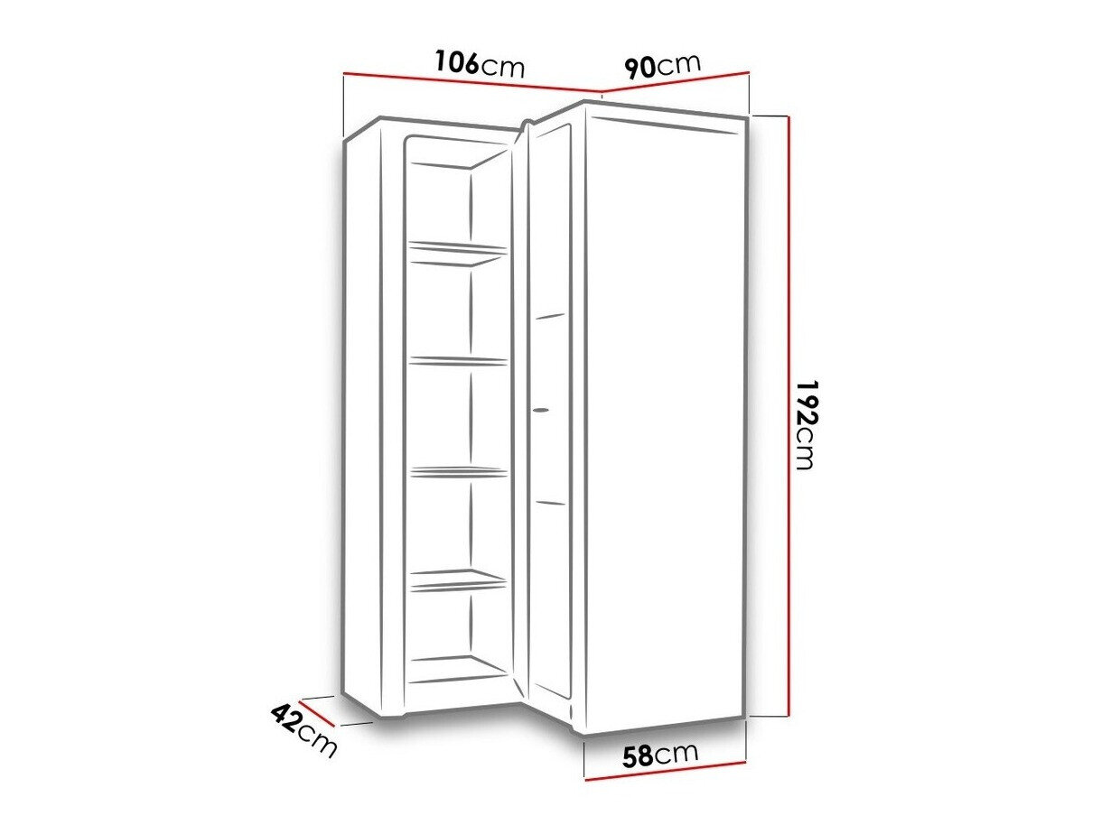 Hjørnegarderob Serfeno 111 (Mørk aske)