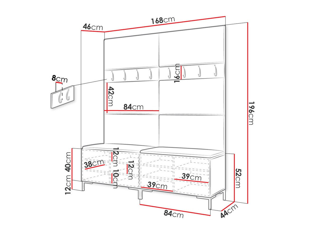 Entrésæt Tivsoa 101 (Sort)