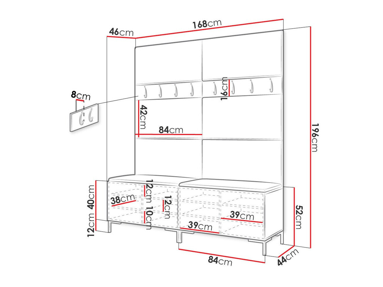 Entrésæt Tivsoa 101 (Sort)