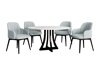 Spisestuesæt Racine 128 (Glansfuld hvid + Blank sort)