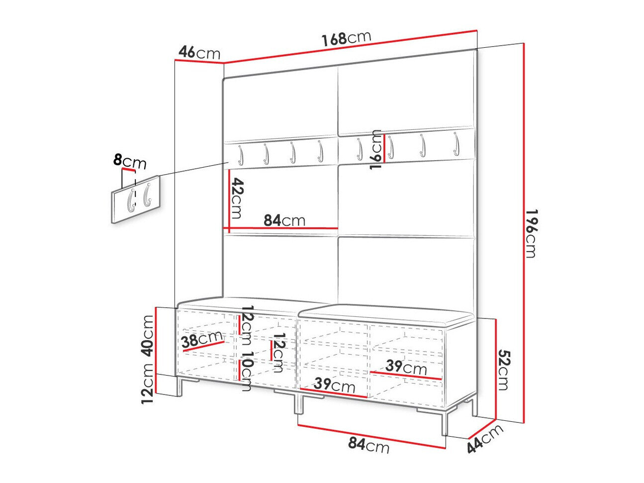 Entrésæt Tivsoa 101 (Craft egetræ)