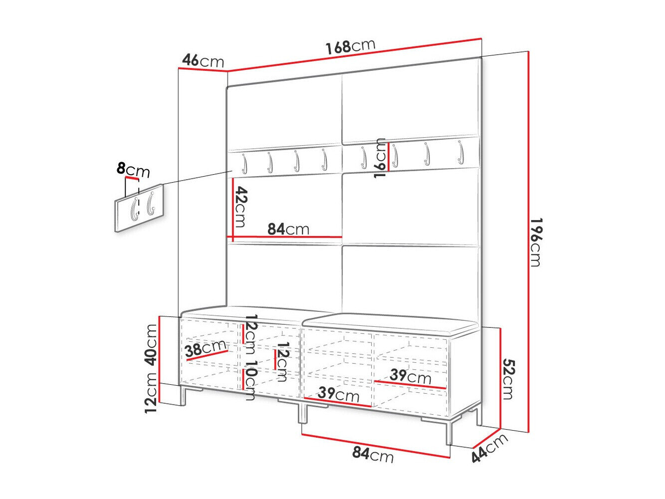 Entrésæt Tivsoa 101 (Craft egetræ)