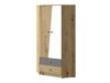 Hjørnegarderob Almira 101 (Artisan eg + Hvid + Grå)