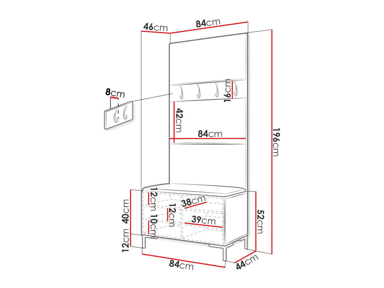 Entrésæt Tivsoa 102 (Øko læder blødt 011)