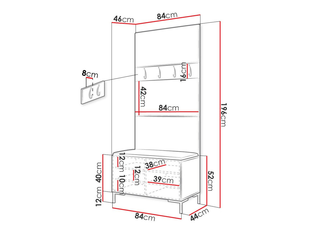Entrésæt Tivsoa 102 (Øko læder blødt 011)