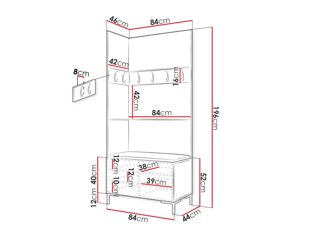 Entrésæt Tivsoa 103 (Craft egetræ)